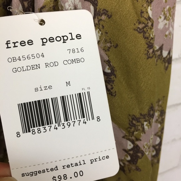 FREE PEOPLE Golden Rod  Cowl Neck Blouse Medium - Picture 6 of 8